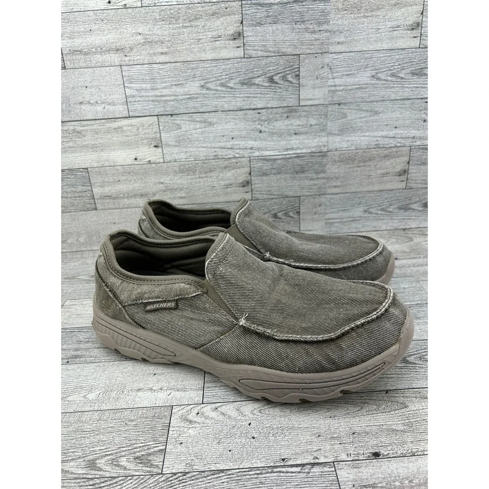 Skechers Men Relaxed Fit Memory Foam Slip On Loafers Taupe 58895S Size 9.5